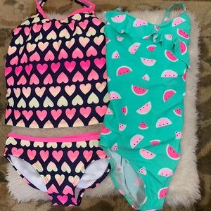 2/$15 Bundle of two bathing suits OshKosh B'Gosh Size:7